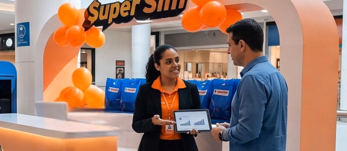 Loja Conceito da SuperSim no shopping, onde acontece a consultoria financeira gratuita